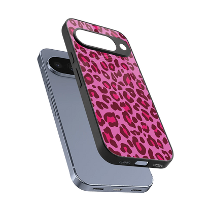 Leopard Pink sleek google pixel 10 cover with tempered glass back and TPU edges