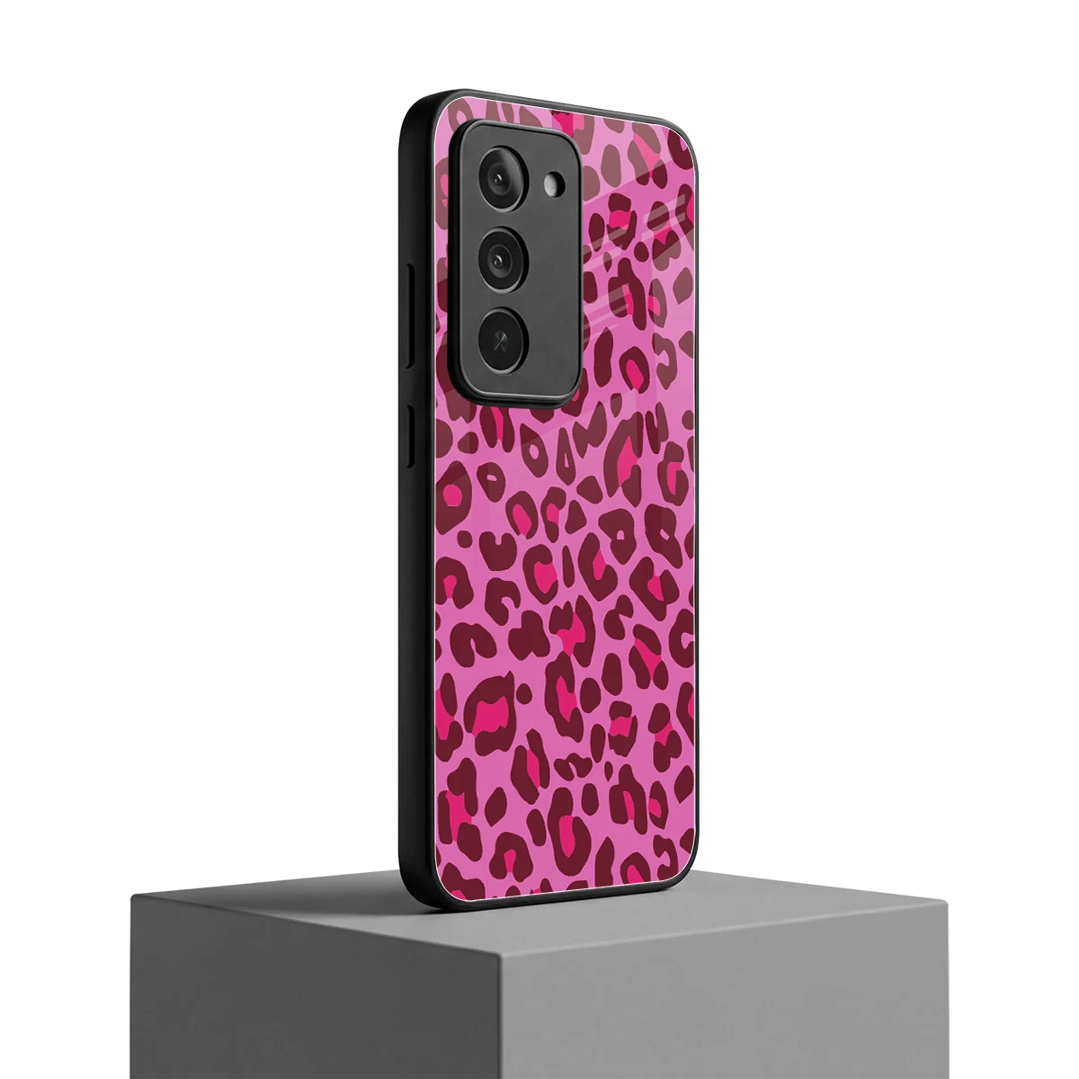 Leopard Pink redmi 15 5g mobile cover | shockproof glass phone case