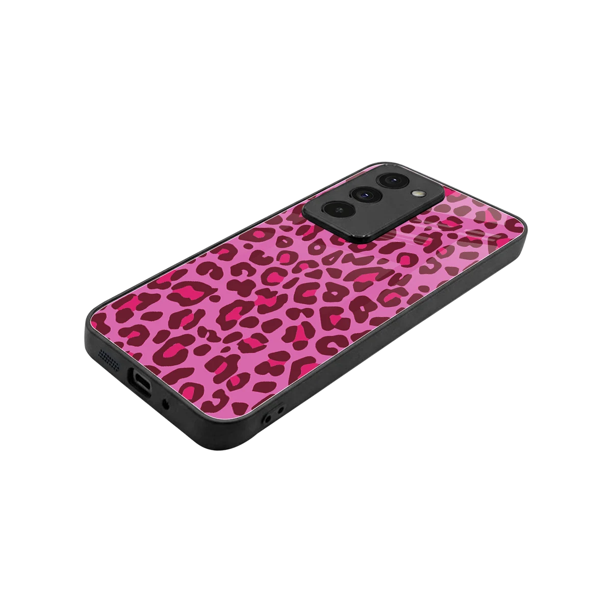 Leopard Pink stylish phone case for redmi 15 5g | glossy glass and slim fit