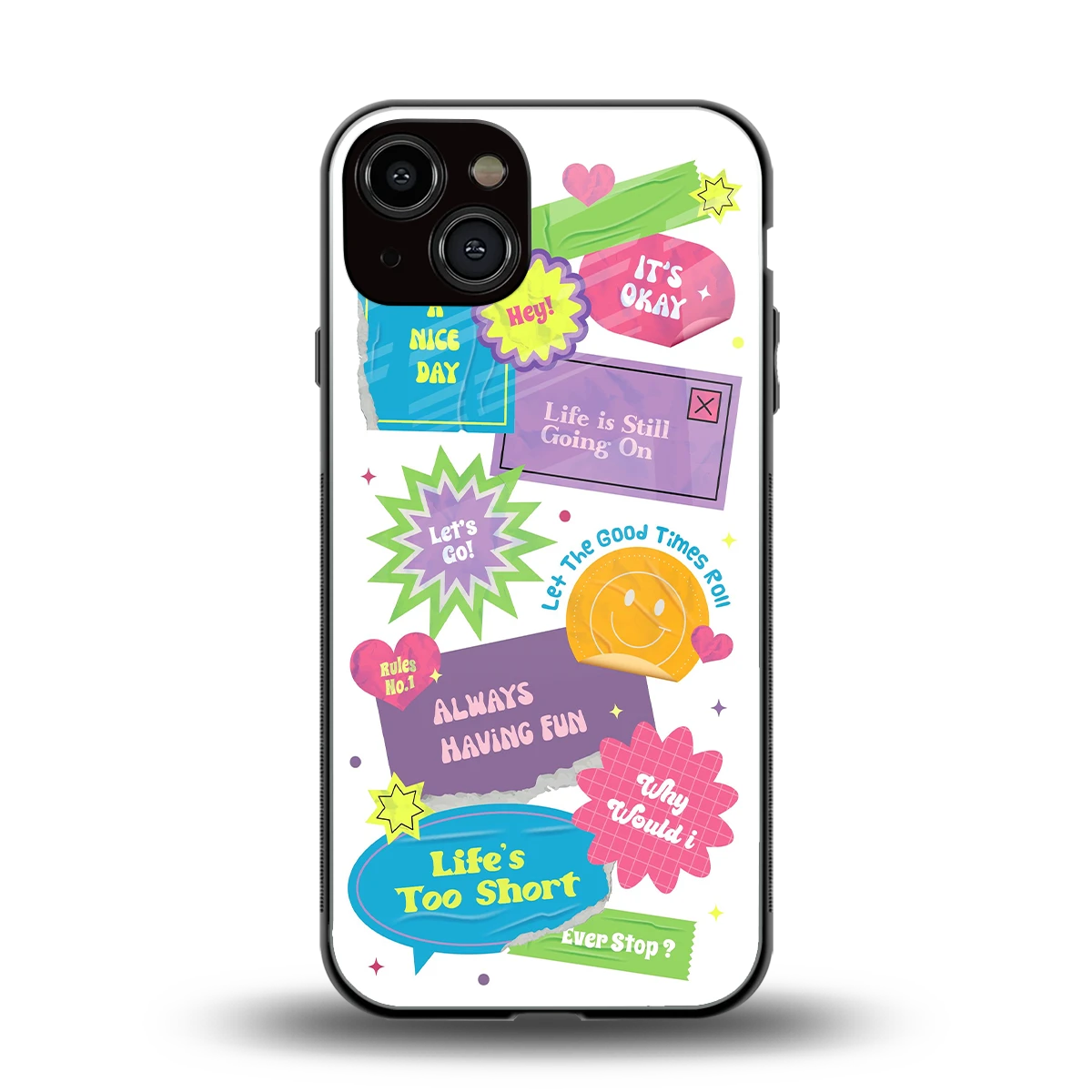 Lesss Go back phone cover | glass case for iphone 14