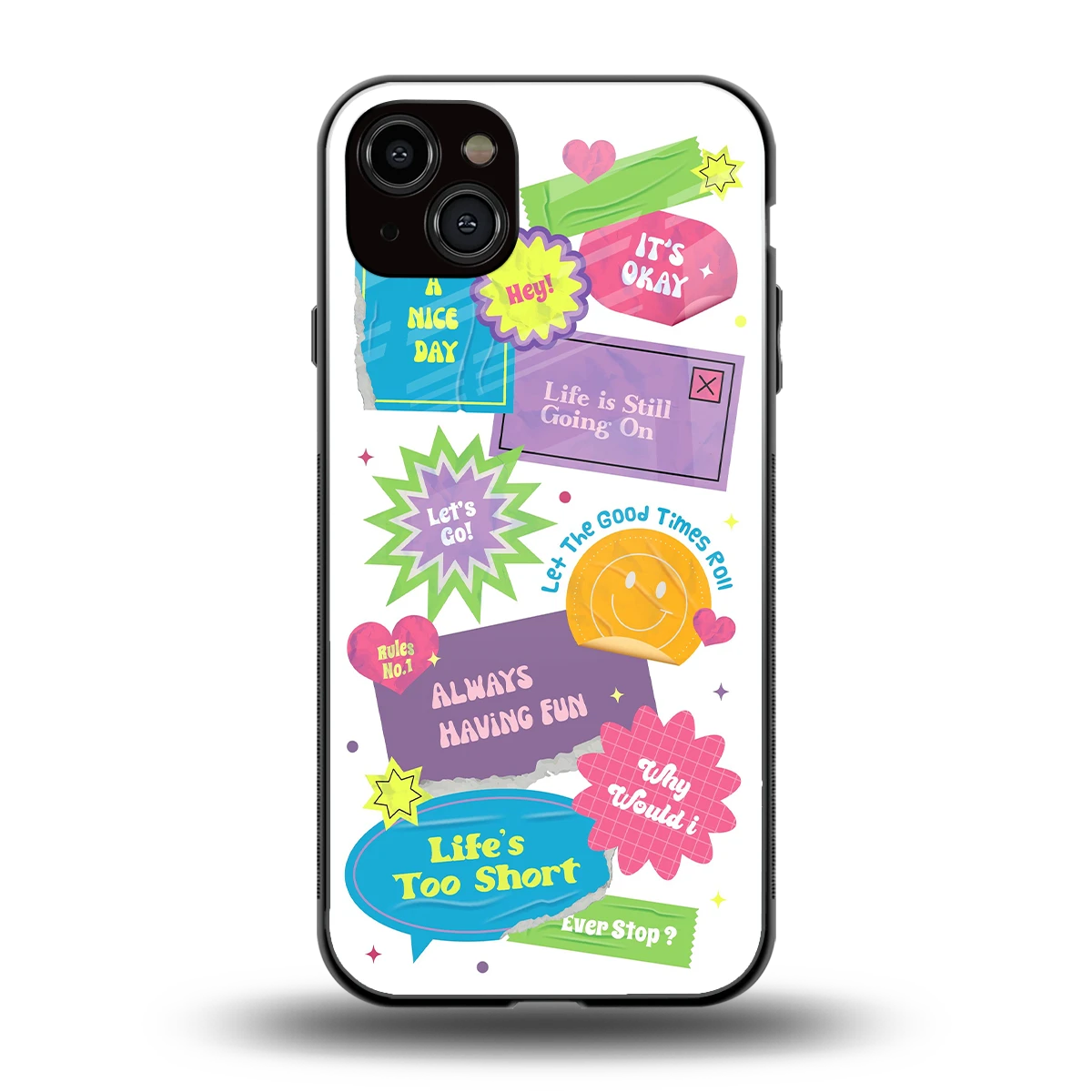 Lesss Go back phone cover | glass case for iphone 14 plus