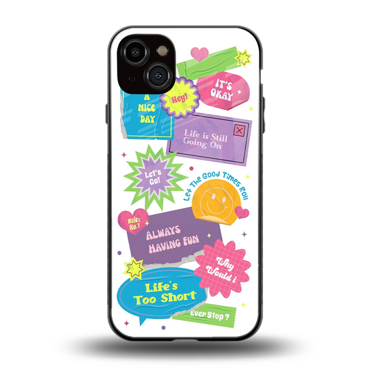 Lesss Go back phone cover | glass case for iphone 14 plus