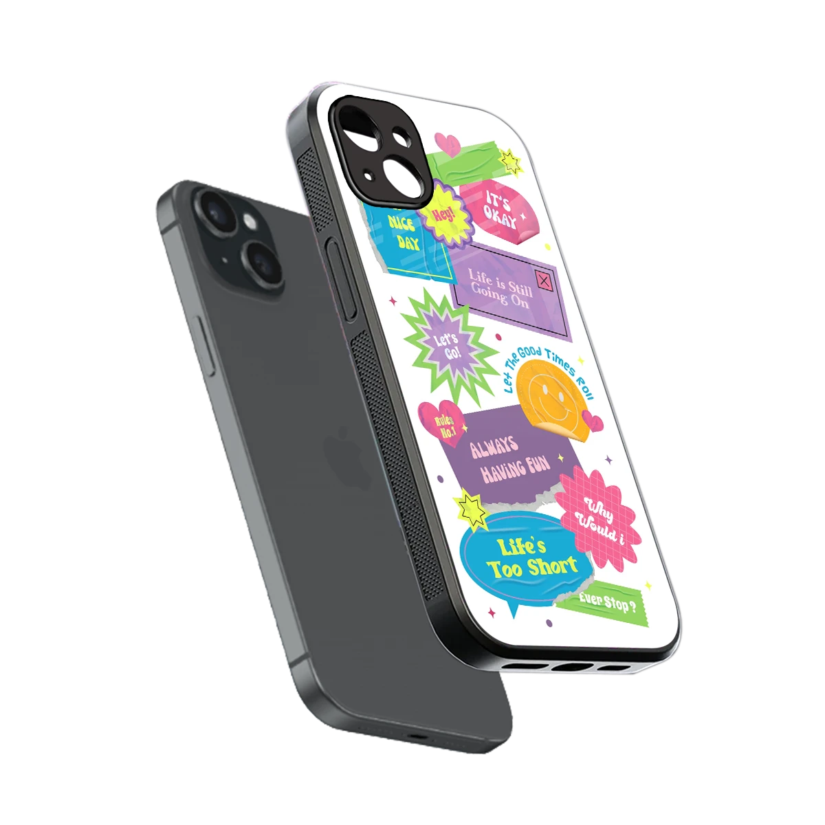 Lesss Go sleek iphone 14 plus cover with tempered glass back and TPU edges