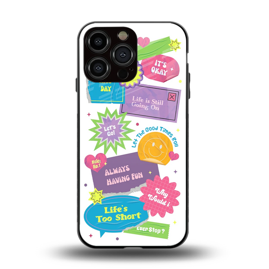 Lesss Go back phone cover | glass case for iphone 15 pro max