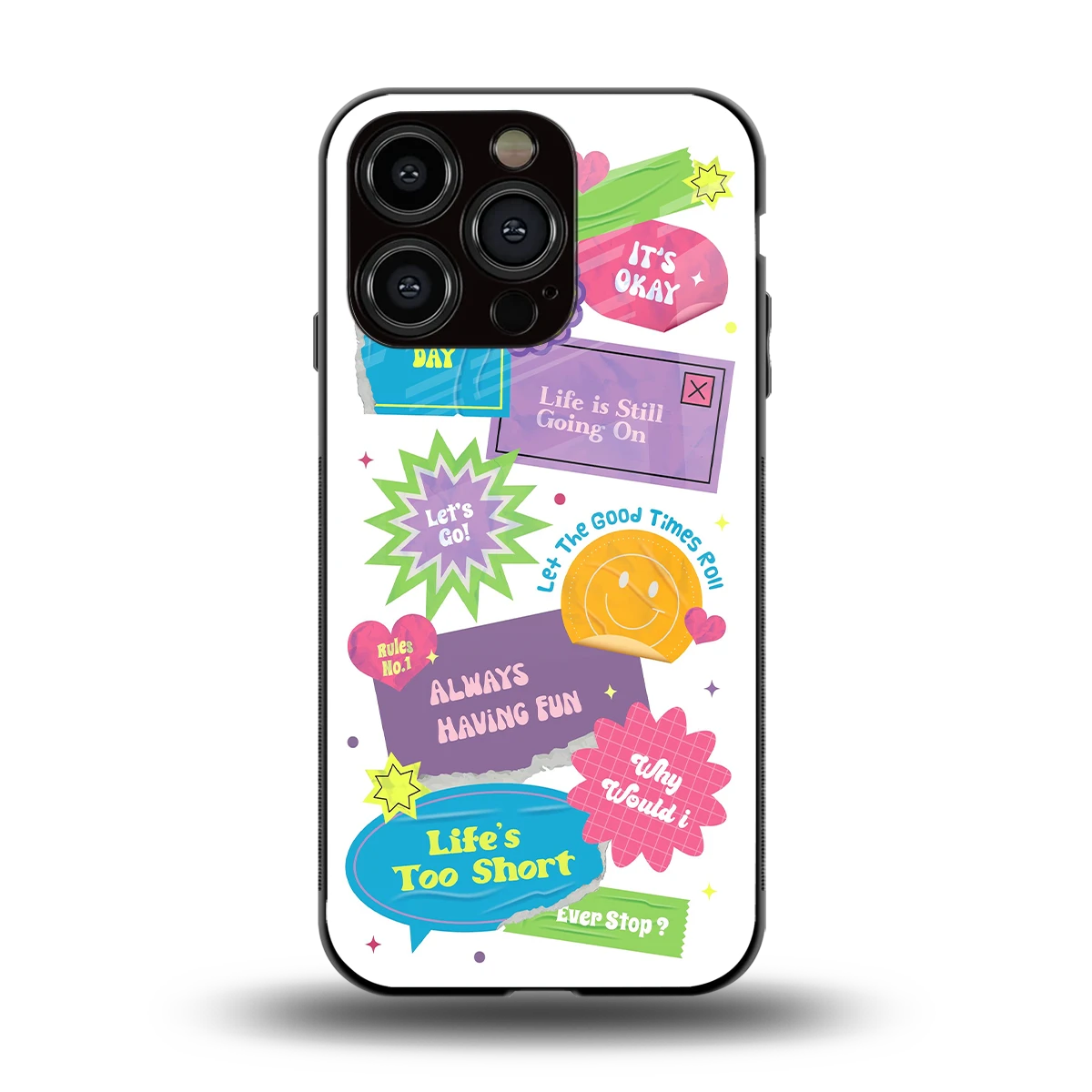 Lesss Go back phone cover | glass case for iphone 15 pro