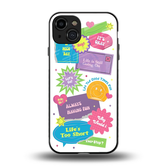 Lesss Go back phone cover | glass case for iphone 15