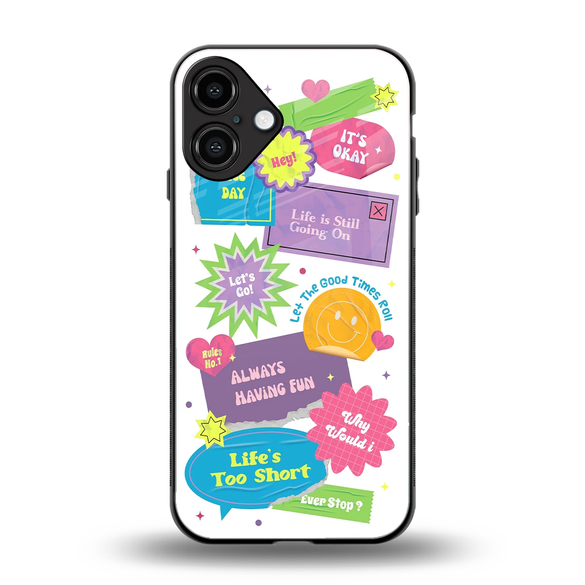 Lesss Go back phone cover | glass case for iphone 16 plus