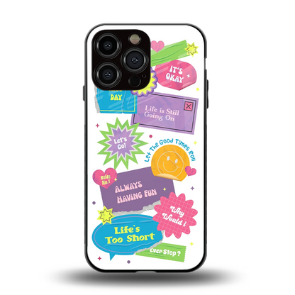 Lesss Go back phone cover | glass case for iphone 16 pro max