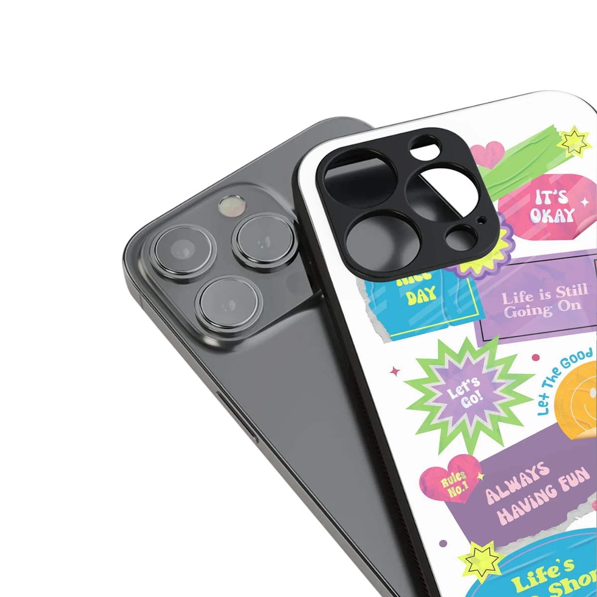Lesss Go stylish phone case for iphone 12 | glossy glass and slim fit