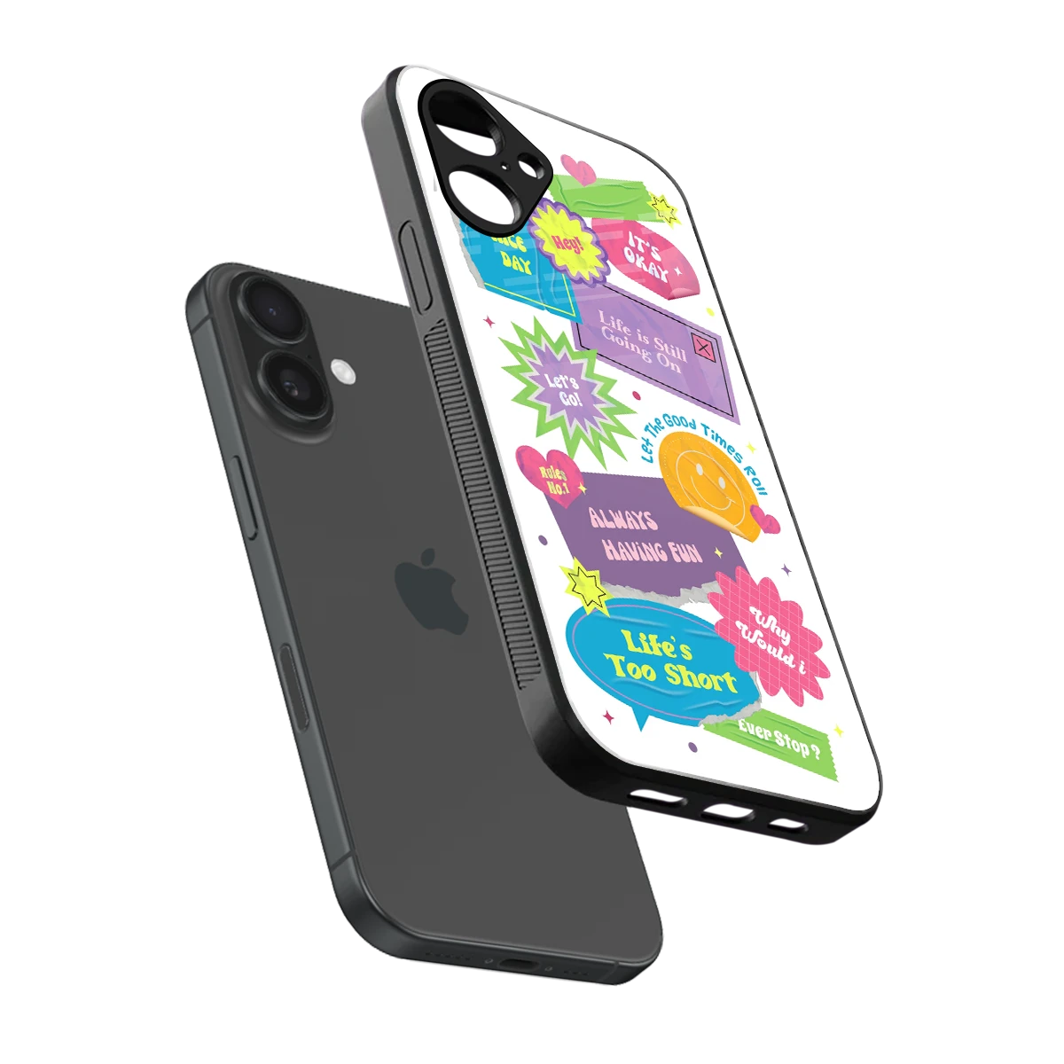 Lesss Go sleek iPhone 16 cover with tempered glass back and TPU edges