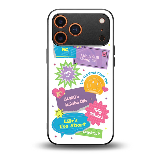 Lesss Go back phone cover | glass case for iphone 17 pro max