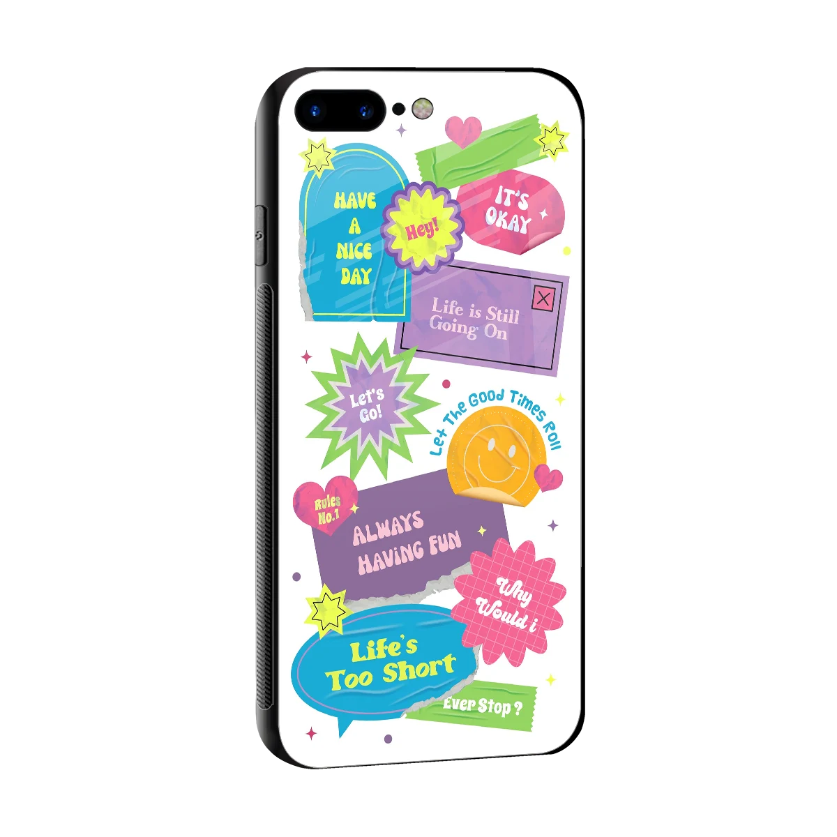 Lesss Go sleek iphone 8 plus cover with tempered glass back and TPU edges