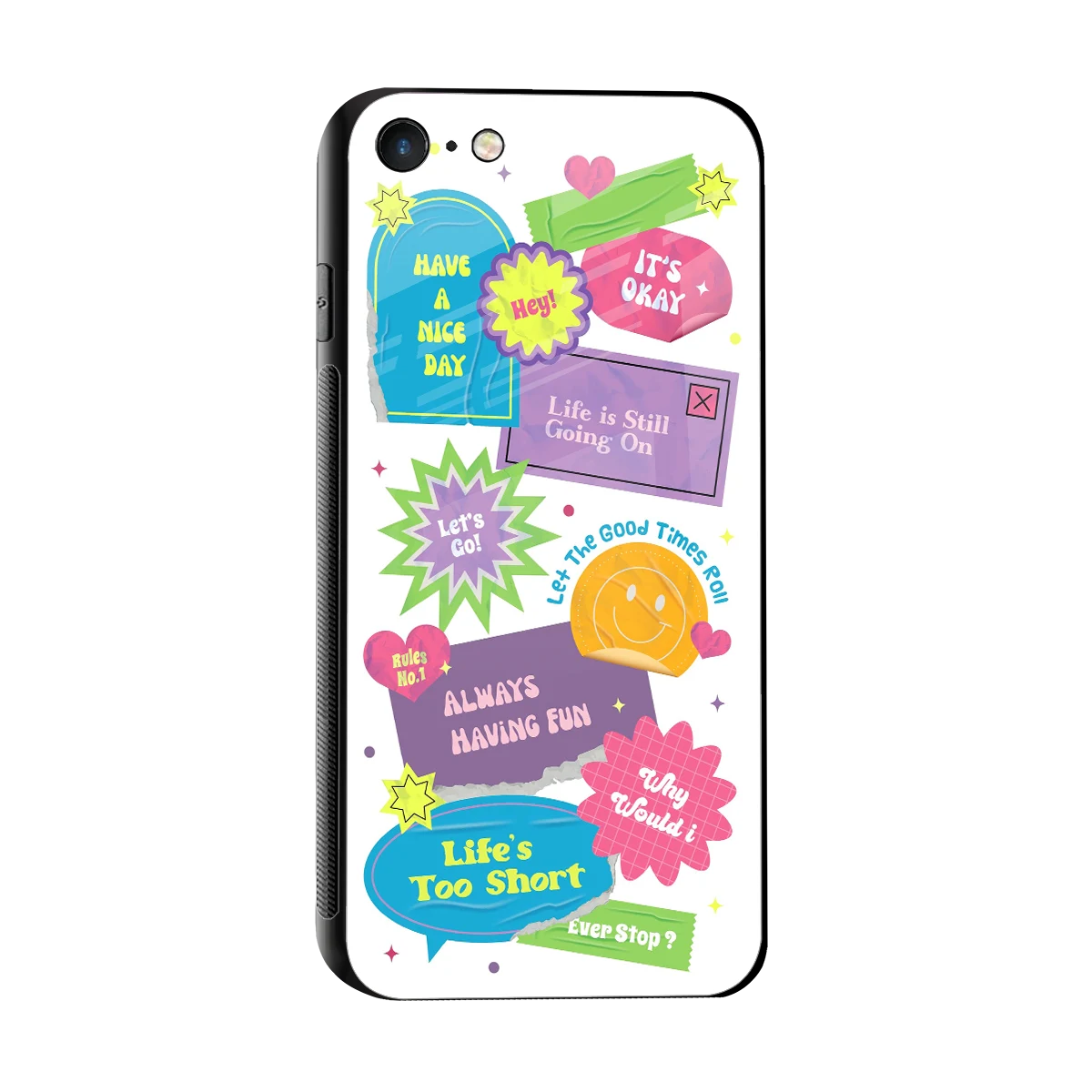 Lesss Go sleek iphone 7 cover with tempered glass back and TPU edges