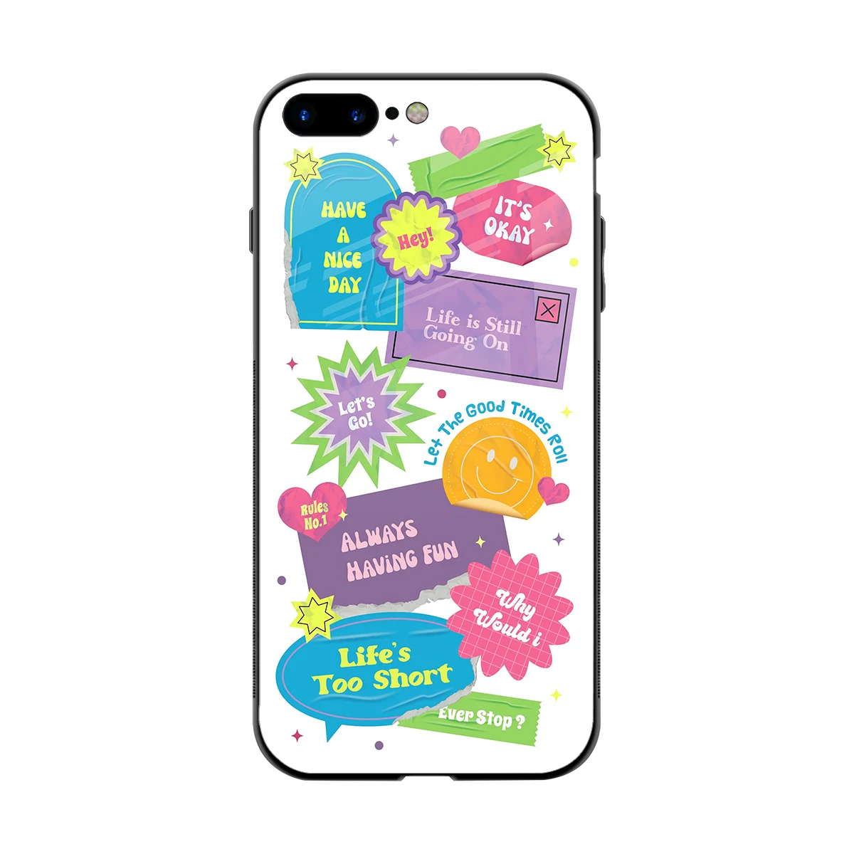 Lesss Go back phone cover | glass case for iphone 8 plus