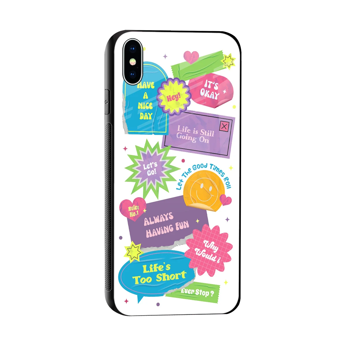 Lesss Go sleek iphone xs max cover with tempered glass back and TPU edges