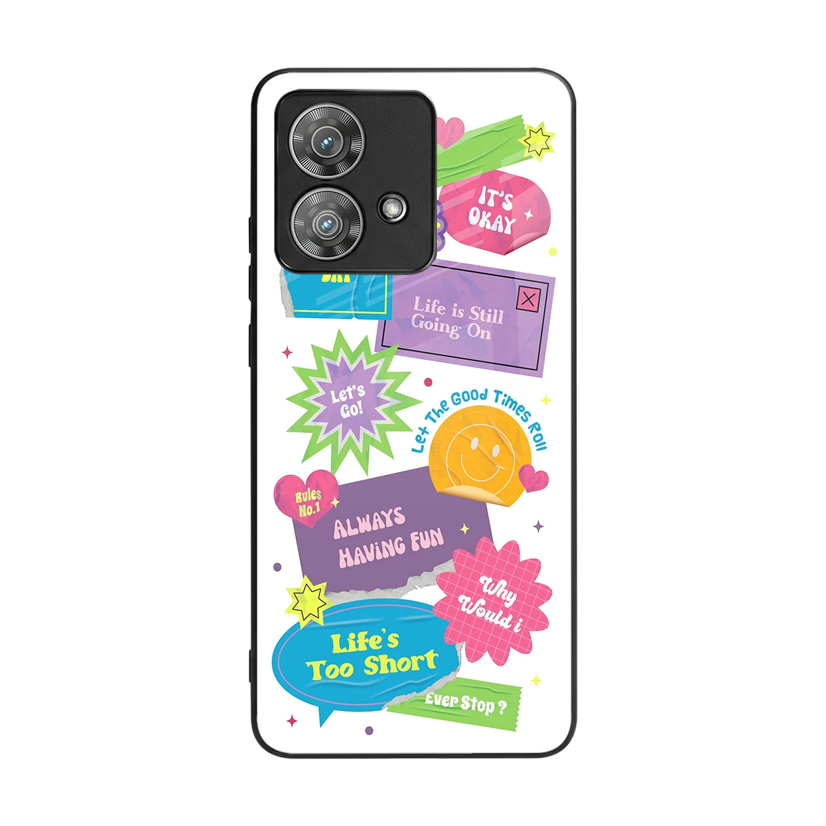 Lesss Go back phone cover | glass case for motorola edge 40 neo 5g