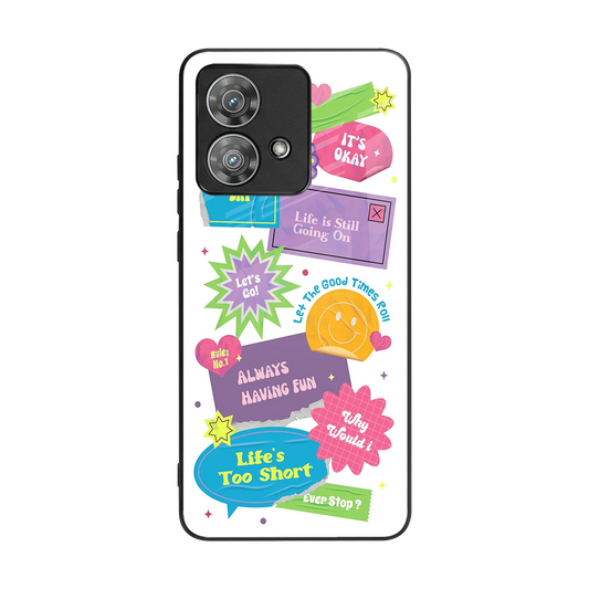 Lesss Go back phone cover | glass case for motorola edge 40 neo 5g
