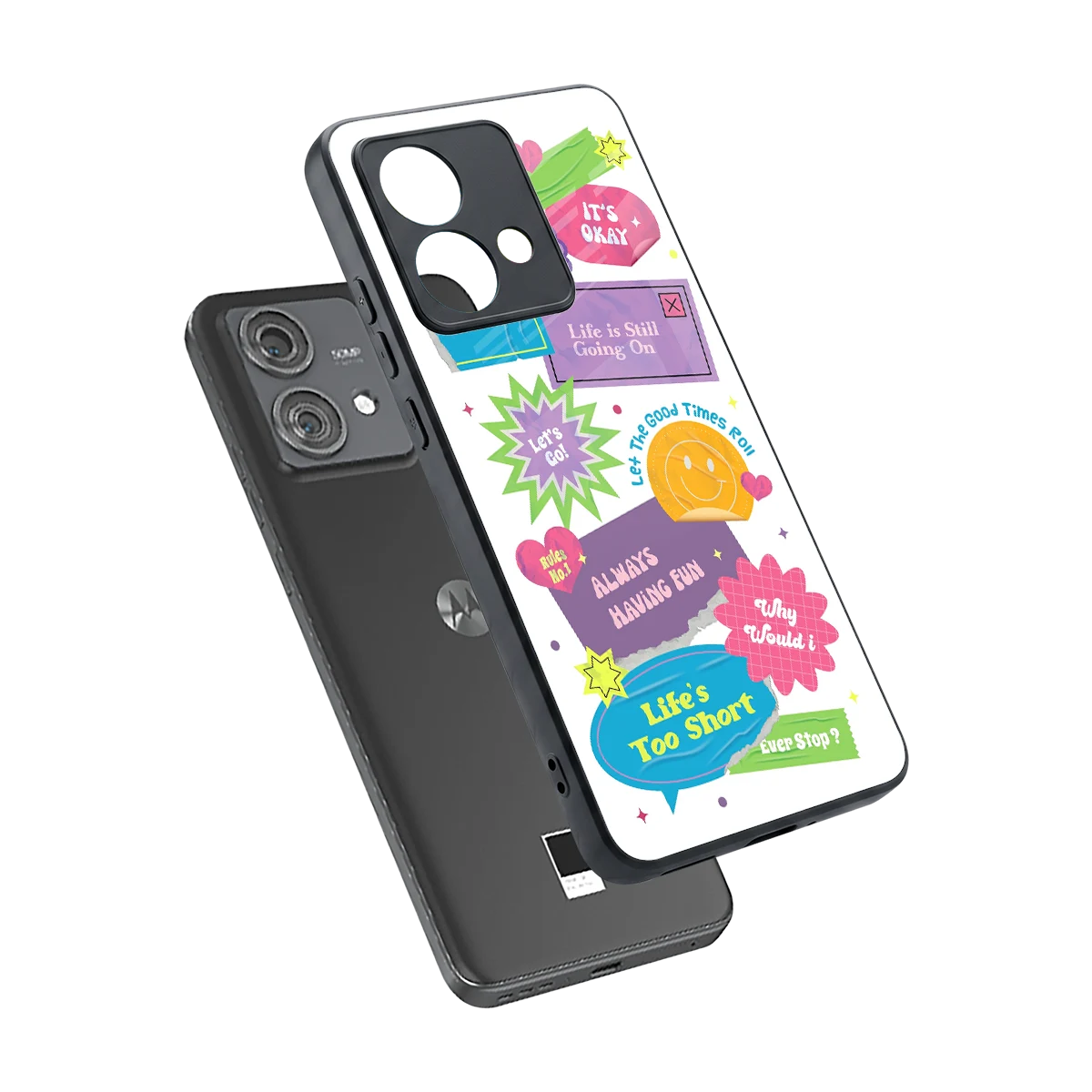 Lesss Go sleek motorola edge 40 neo 5g cover with tempered glass back and TPU edges