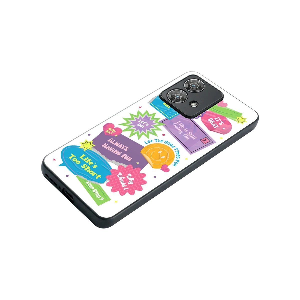 Lesss Go stylish phone case for motorola edge 40 neo 5g | glossy glass and slim fit