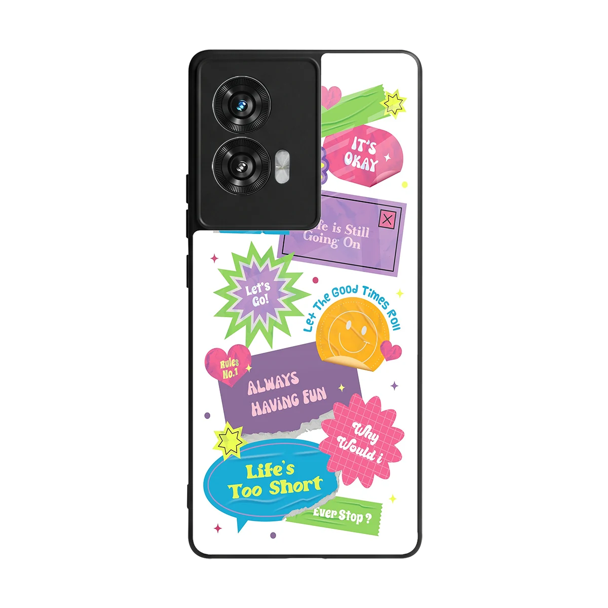 Lesss Go back phone cover | glass case for motorola edge 50 fusion