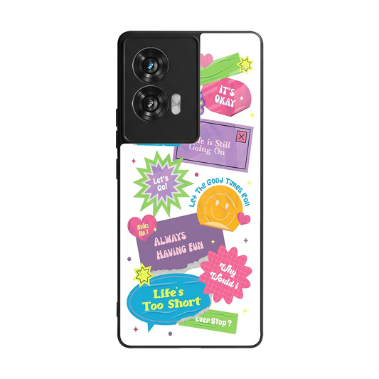 Lesss Go back phone cover | glass case for motorola edge 50 fusion