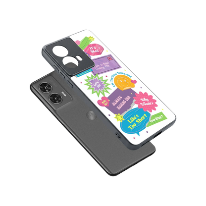 Lesss Go sleek motorola edge 50 fusion cover with tempered glass back and TPU edges