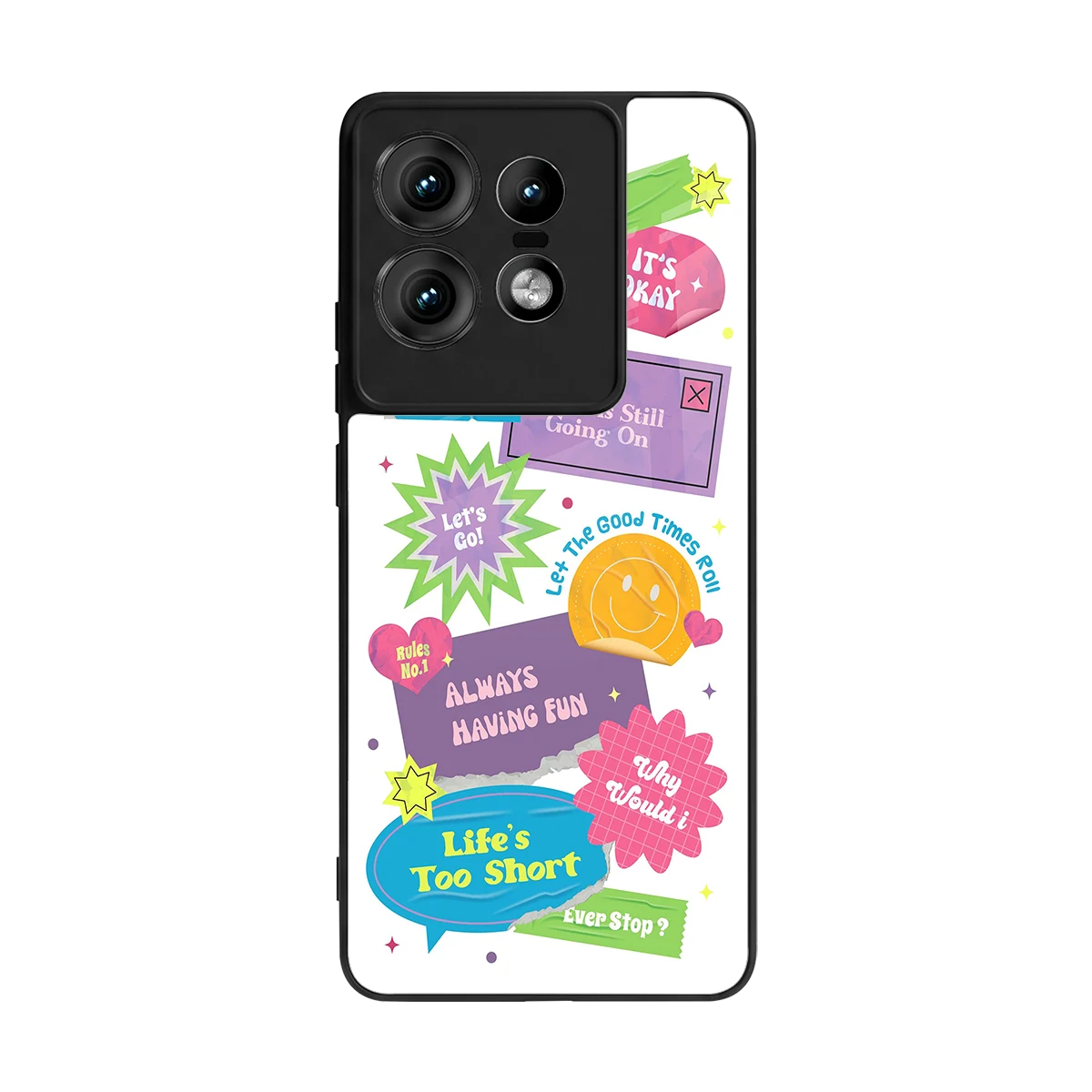Lesss Go back phone cover | glass case for motorola edge 50 pro