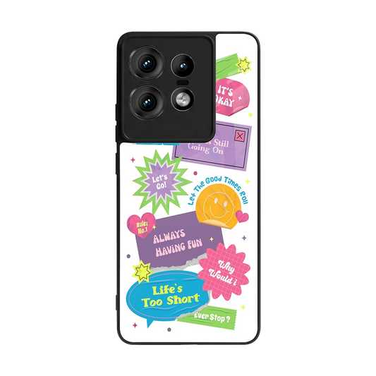 Lesss Go back phone cover | glass case for motorola edge 50 pro