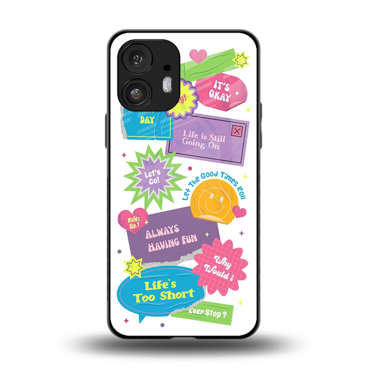 Lesss Go back phone cover | glass case for nothing phone 2