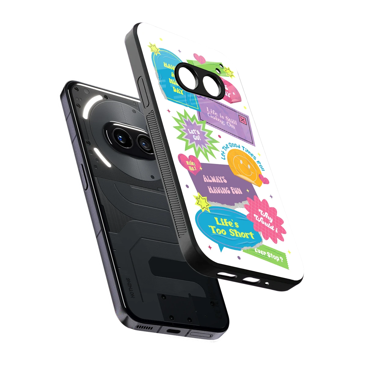 Lesss Go sleek nothing phone 2a cover with tempered glass back and TPU edges