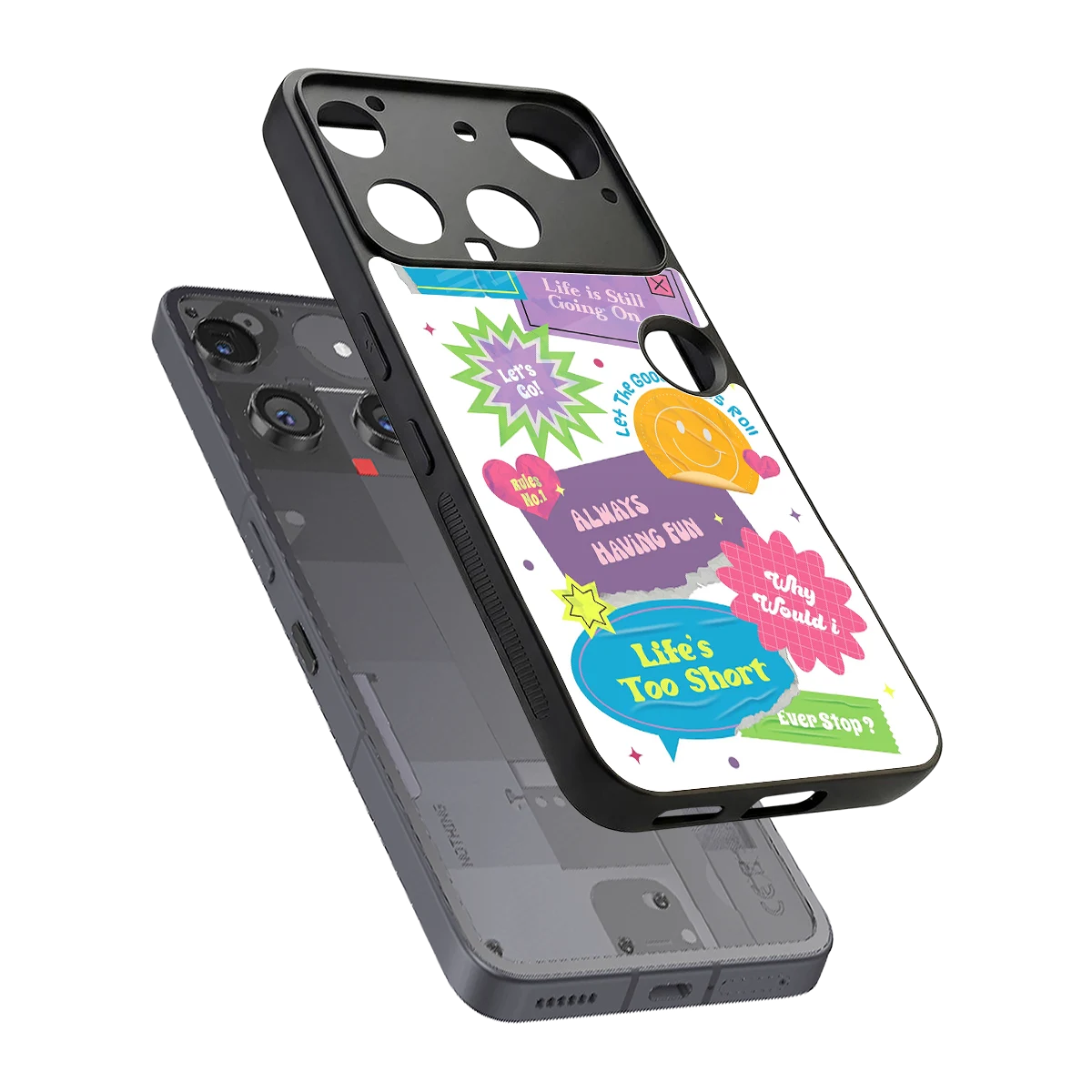 Lesss Go sleek nothing phone 3 cover with tempered glass back and TPU edges