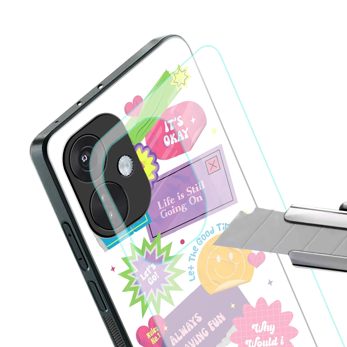 Lesss Go stylish phone case for oneplus nord ce 3 | glossy glass and slim fit