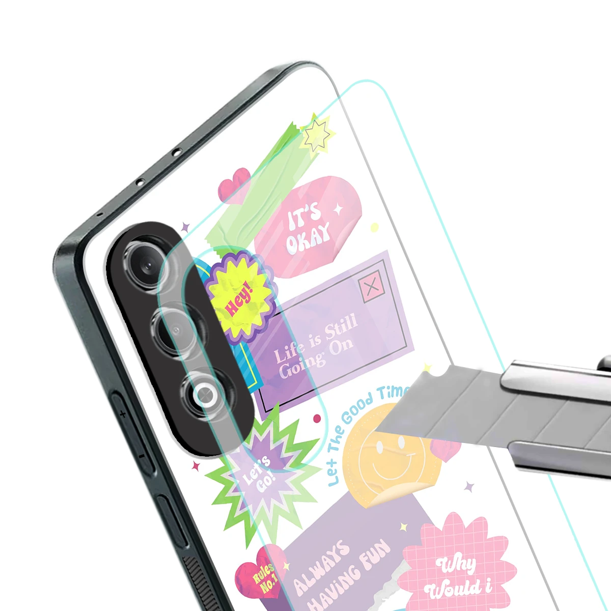 Lesss Go stylish phone case for oneplus nord ce 4 | glossy glass and slim fit