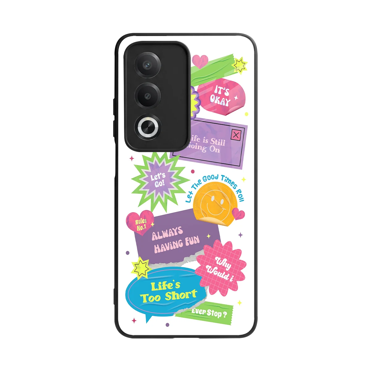 Lesss Go back phone cover | glass case for oppo a3 pro