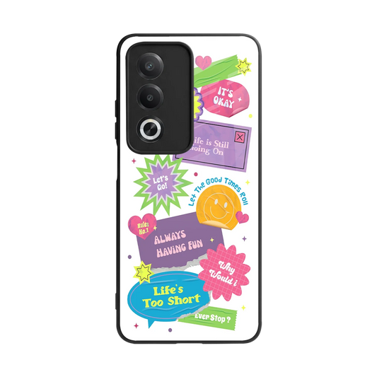 Lesss Go back phone cover | glass case for oppo a3 pro