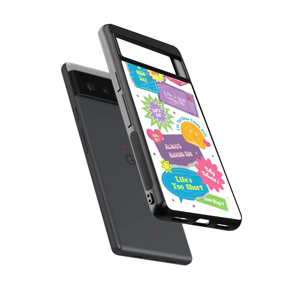 Lesss Go sleek google pixel 6a cover with tempered glass back and TPU edges