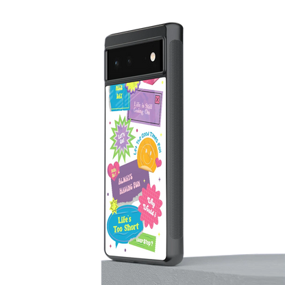 Lesss Go stylish phone case for google pixel 6a | glossy glass and slim fit