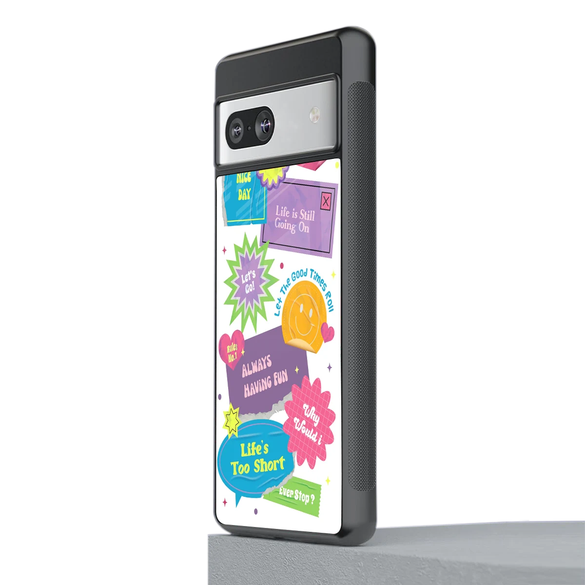 Lesss Go stylish phone case for google pixel 7a | glossy glass and slim fit