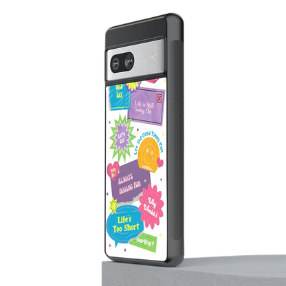 Lesss Go stylish phone case for google pixel 7a | glossy glass and slim fit