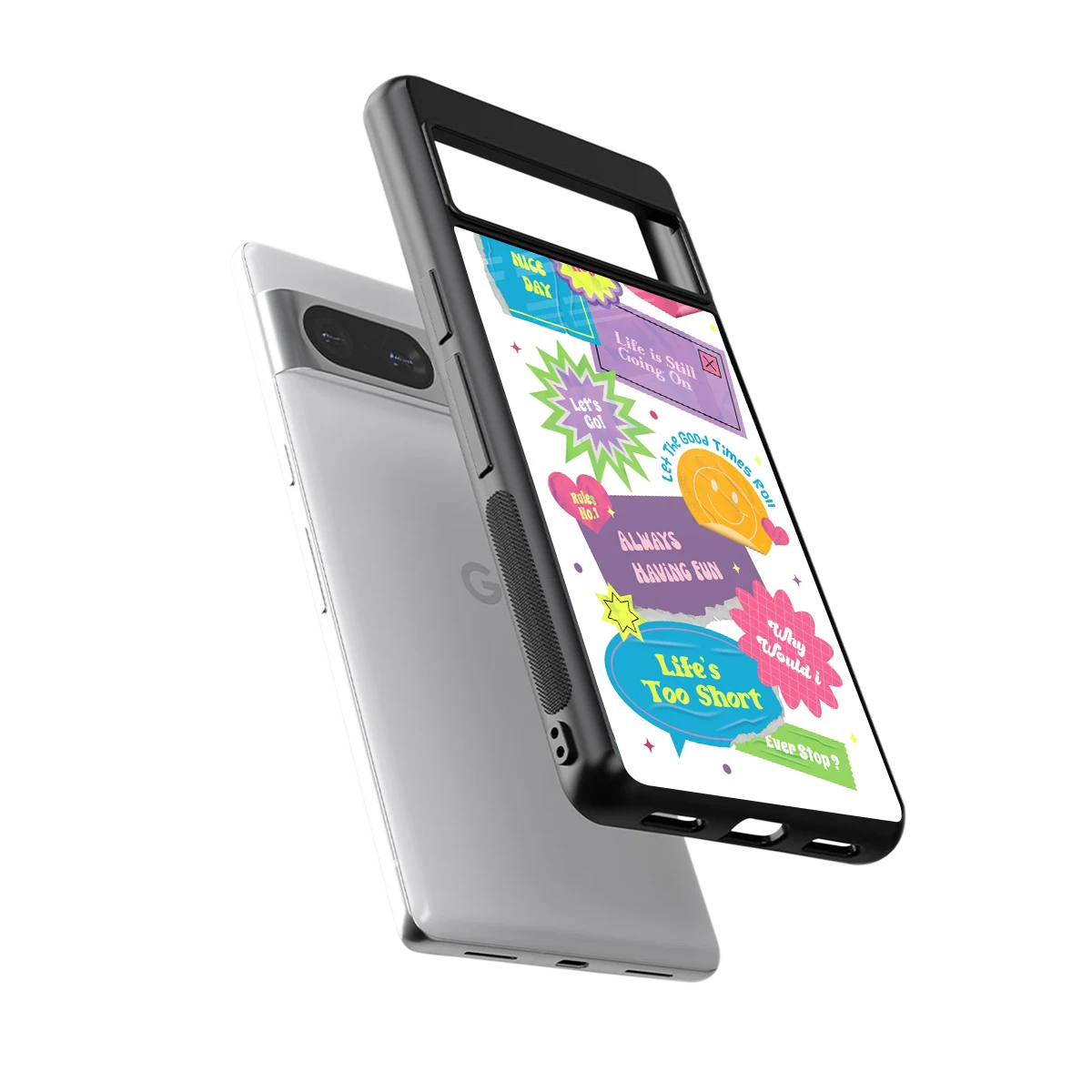 Lesss Go sleek google pixel 8 cover with tempered glass back and TPU edges