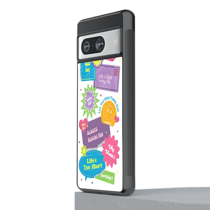 Lesss Go stylish phone case for google pixel 8 | glossy glass and slim fit