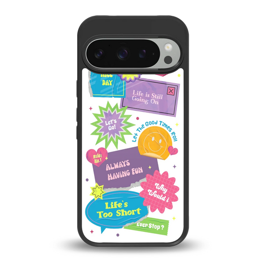 Lesss Go back phone cover | glass case for google pixel 9 pro xl