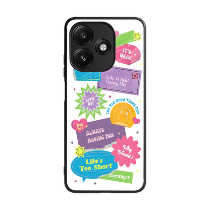 Lesss Go back phone cover | glass case for redmi 12 5g