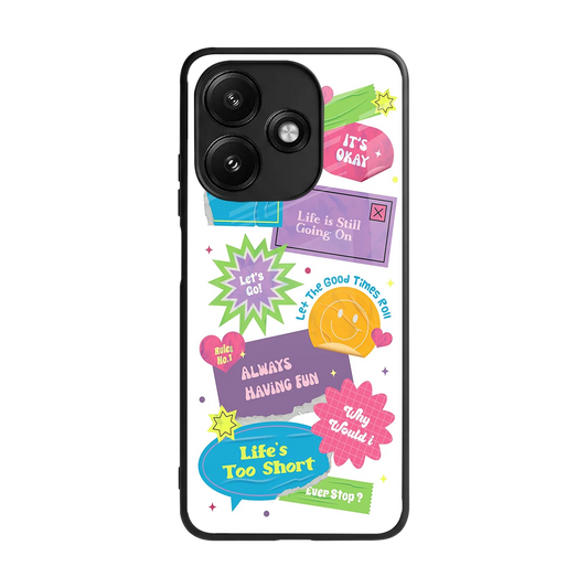 Lesss Go back phone cover | glass case for redmi 12 5g