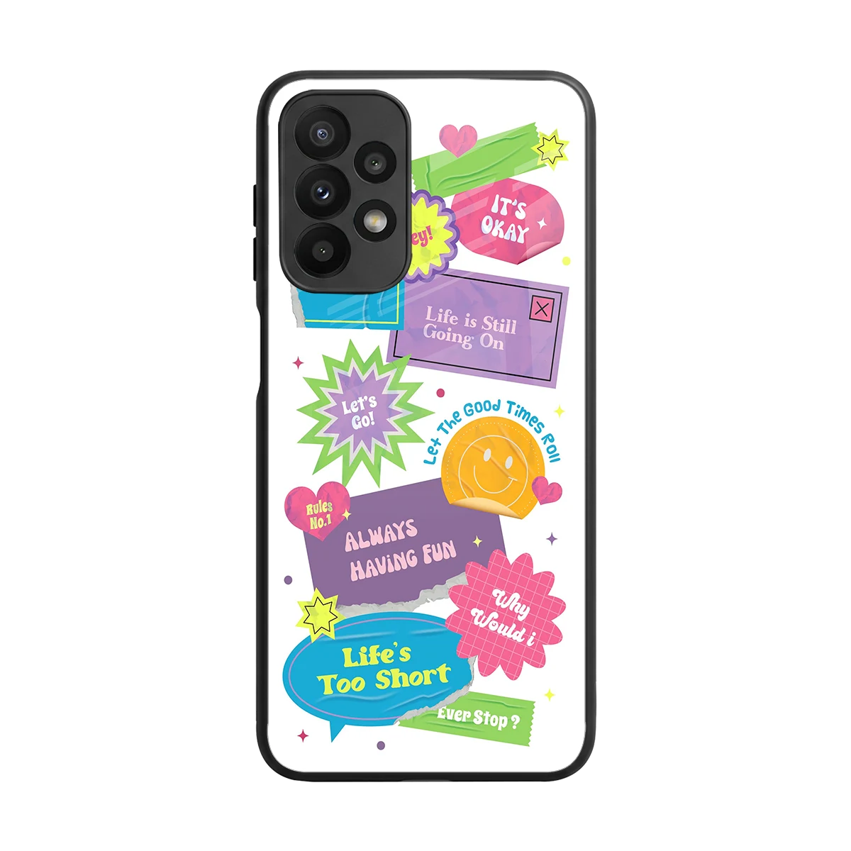 Lesss Go back phone cover | glass case for samsung galaxy a23