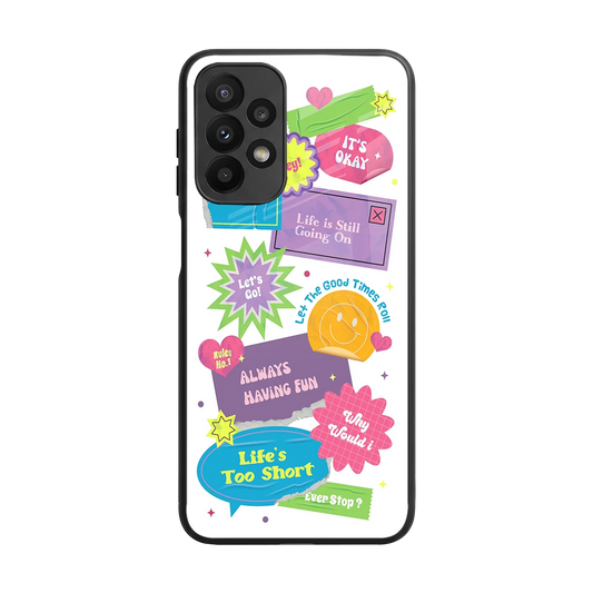 Lesss Go back phone cover | glass case for samsung galaxy a23
