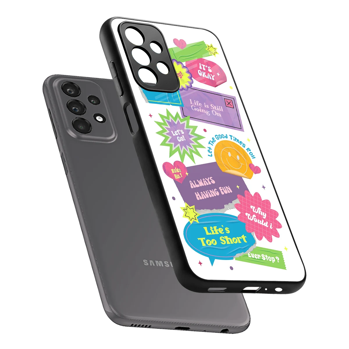 Lesss Go sleek samsung galaxy a23 cover with tempered glass back and TPU edges