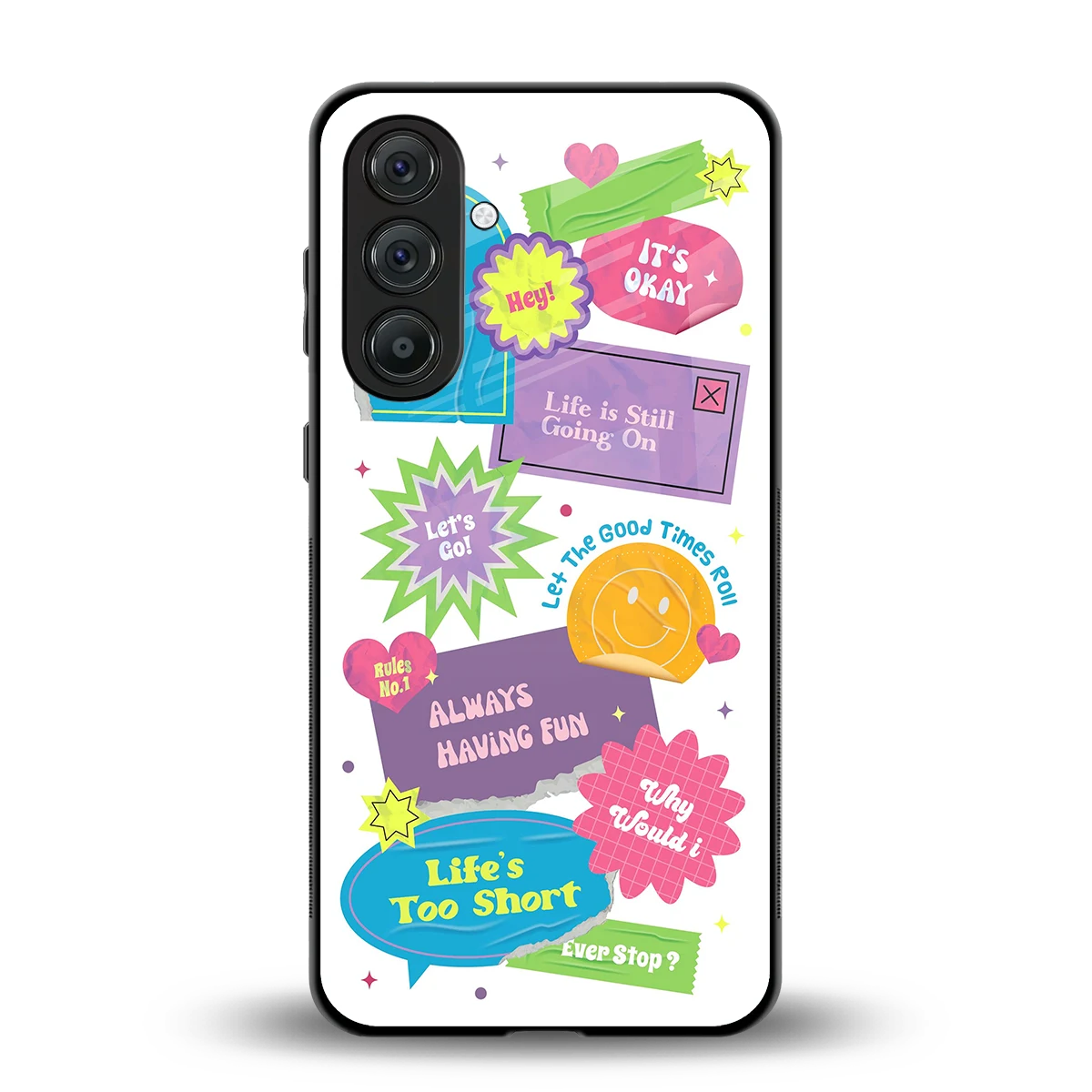Lesss Go back phone cover | glass case for samsung galaxy a37 5g