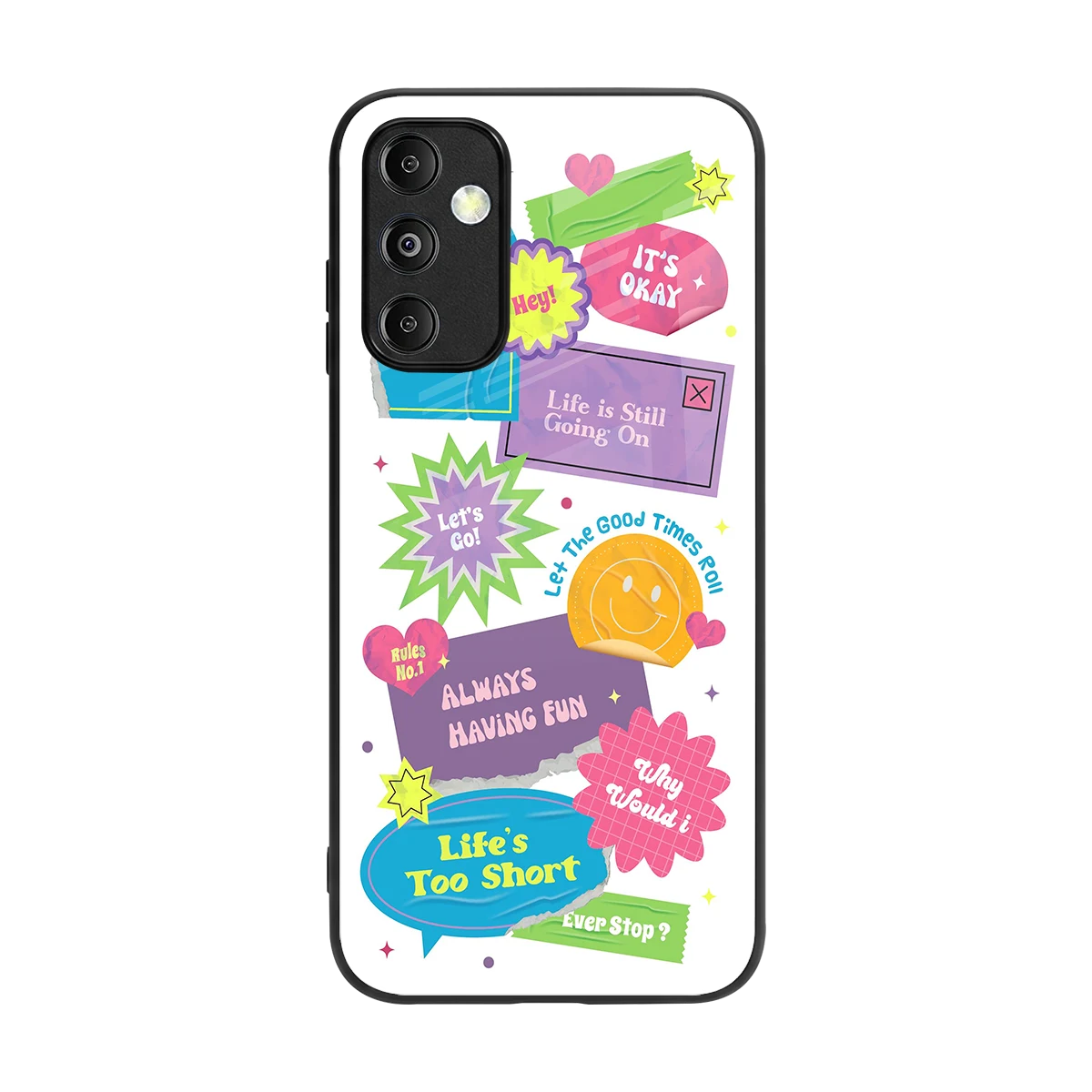Lesss Go back phone cover | glass case for samsung galaxy m14 5g