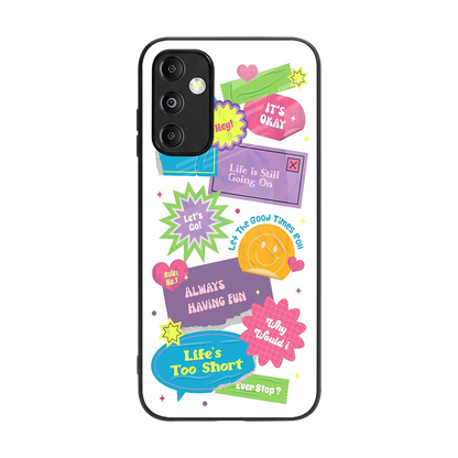 Lesss Go back phone cover | glass case for samsung galaxy m14 5g